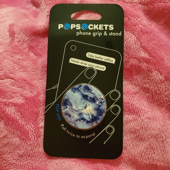 Popsocket blue marble design phone stand grip 2017 - Picture 1 of 5